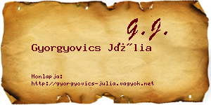 Gyorgyovics Júlia névjegykártya